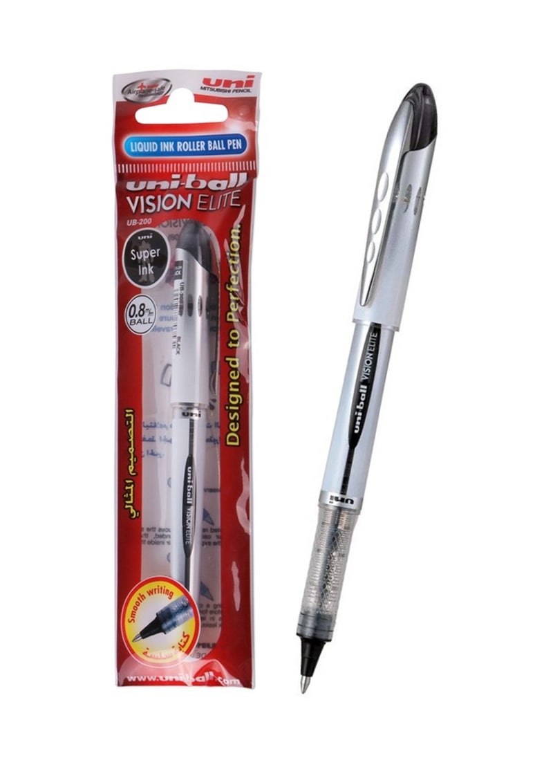 Uniball Vision Elite Roller Pen 0.8mm Tip Black Ink  - Image 1