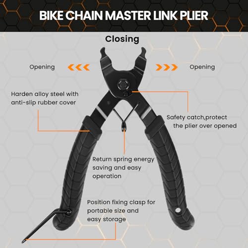 Oumers Bike Chain Repair Tools Set, Bicycle Chain Break Tool, Master Link Pliers, Bike Wear Checker Indicator Opener Closer Remover Pliers - Image 4