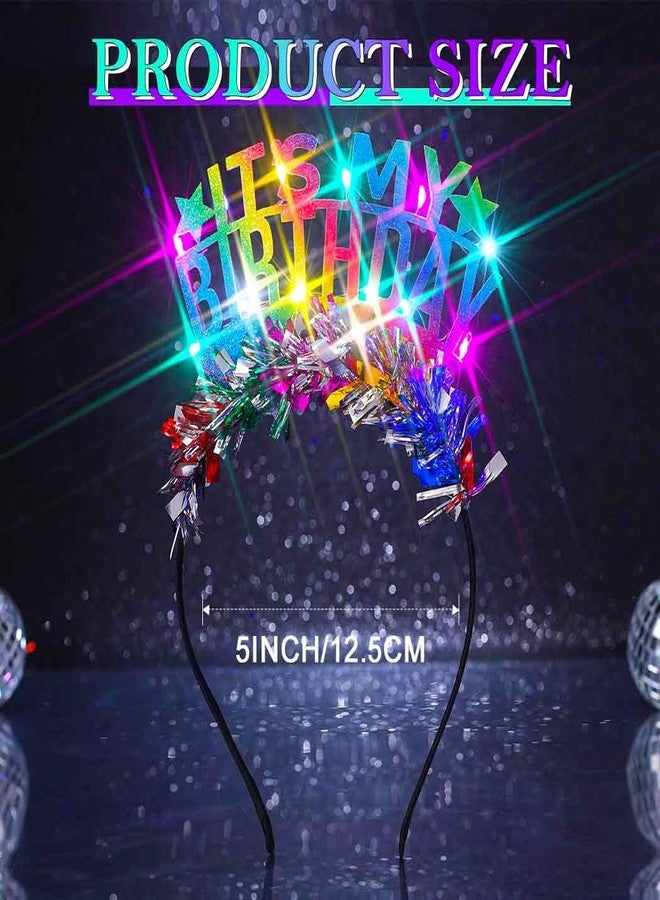 Zoestar Light Up Happy Birthday Headband Glow Birthday Party Hair Accessories for Women (Colorful, One Size) - Image 4