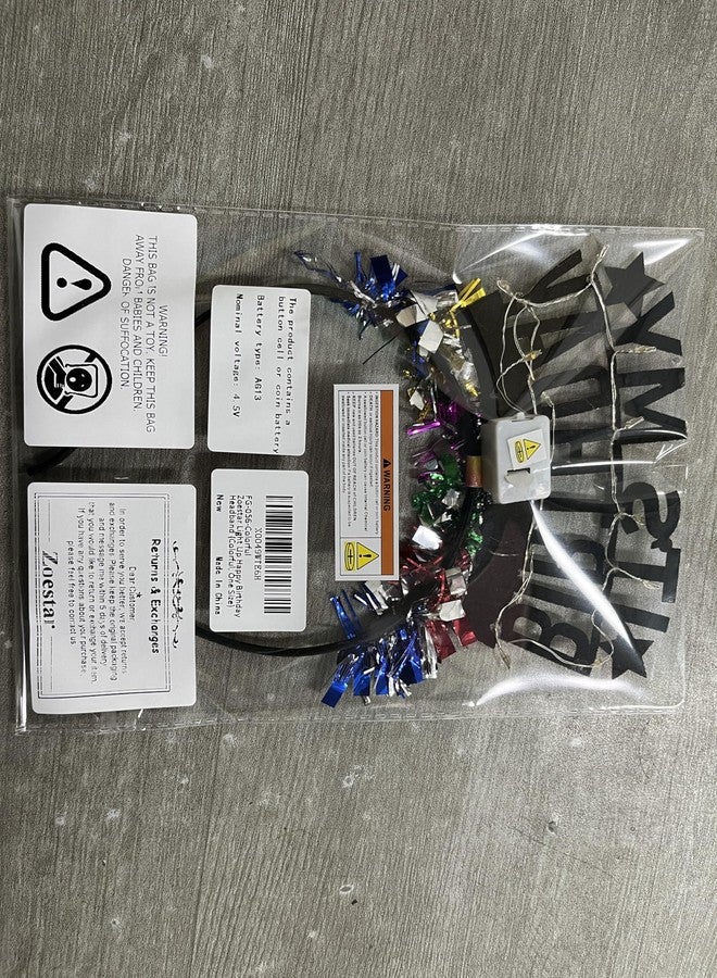 Zoestar Light Up Happy Birthday Headband Glow Birthday Party Hair Accessories for Women (Colorful, One Size) - Image 2