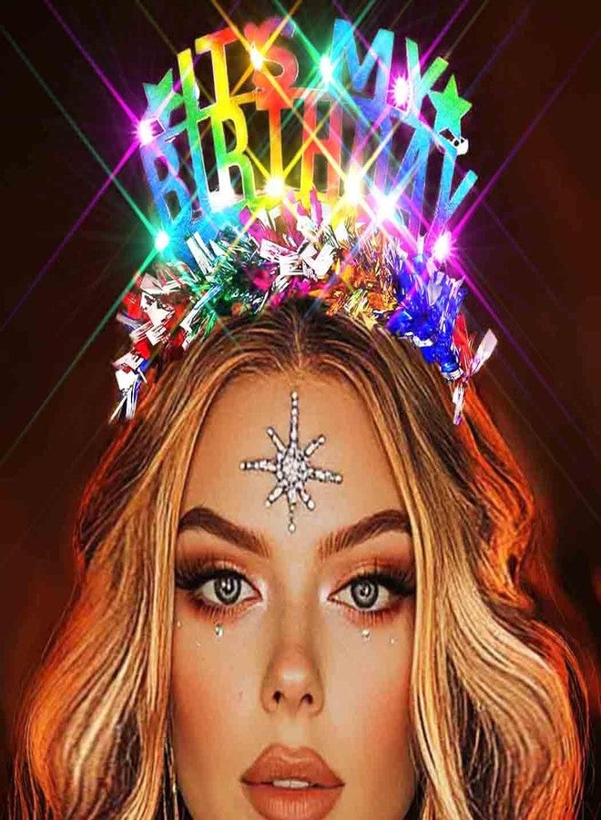 Zoestar Light Up Happy Birthday Headband Glow Birthday Party Hair Accessories for Women (Colorful, One Size) - Image 1