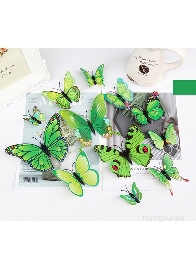 Hanghaijia 12 PCS 3D Simulation Butterfly Wall Fridge Stickers Decorations Photography Props  - Image 2