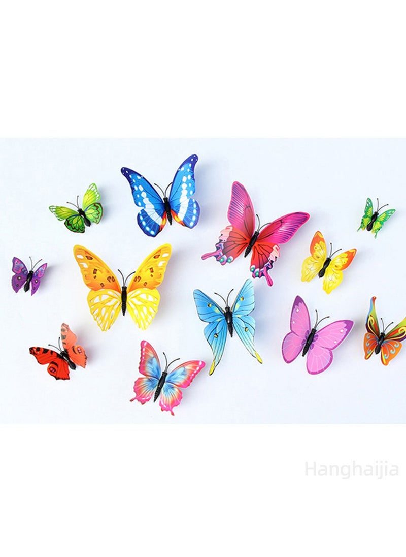 Hanghaijia 12 PCS 3D Simulation Butterfly Wall Fridge Stickers Decorations Photography Props  - Image 5