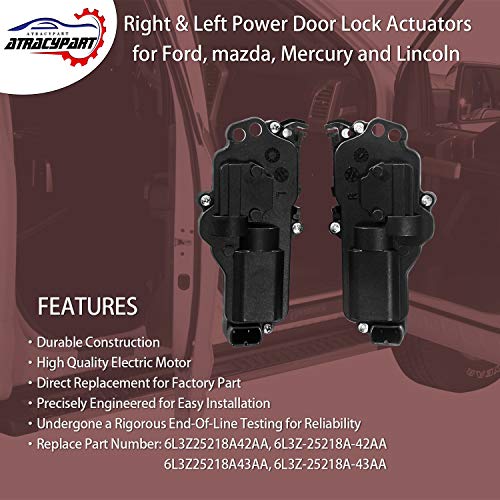 ATRACYPART Power Door Lock Actuators Kit Left Right Side for Ford F150 F250 F350 F450 Excursion Expedition Mustang More Replaces 6L3Z25218A43AA 6L3Z25218A42AA - Image 3