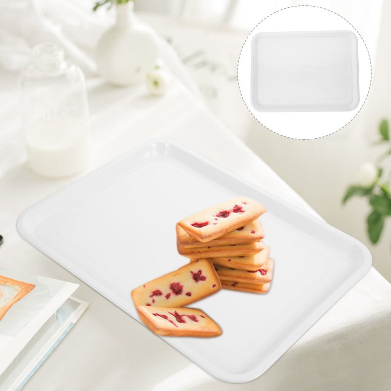 2Pcs Food Serving Tray Rectangular Serving Tray Reusable Dessert Cake Bread Tray - Image 1