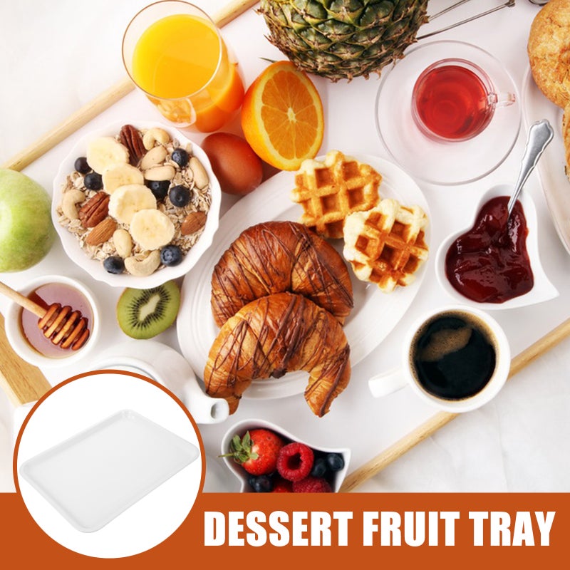 2Pcs Food Serving Tray Rectangular Serving Tray Reusable Dessert Cake Bread Tray - Image 4