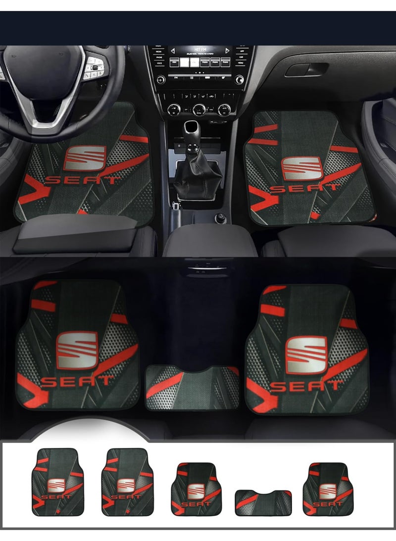 Universal Car Floor Mats Set 5 Pieces Compatible With SEAT Vehicles Anti Slip Design Durable Easy To Clean Protects Interior From Dirt Dust Mud Water And Daily Spills Front Rear And Center Mats For Daily Use - Image 5