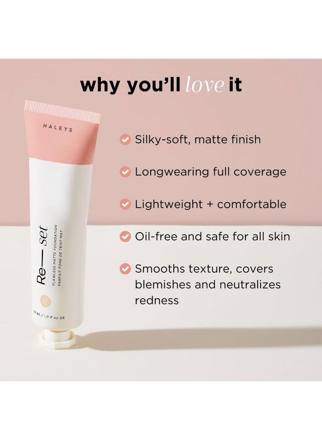 HALEYS Re-set Full Coverage Matte Foundation, VEGAN + CRUELTY-FREE, Oil-Free Liquid Foundation with Double-Dose Pigments for Long-Lasting, Smooth, Natural Finish for Sensitive, Acne-Prone Skin (2.15) - Image 3