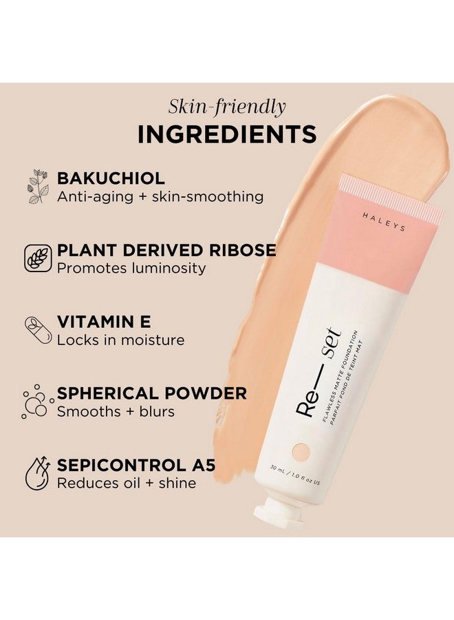 HALEYS Re-set Full Coverage Matte Foundation, VEGAN + CRUELTY-FREE, Oil-Free Liquid Foundation with Double-Dose Pigments for Long-Lasting, Smooth, Natural Finish for Sensitive, Acne-Prone Skin (2.15) - Image 5