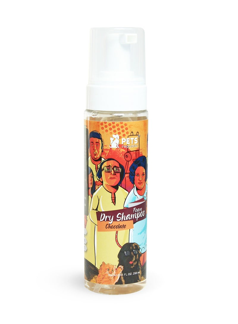 PETS Republic Foam Dry Shampoo With Choclate   250 ml