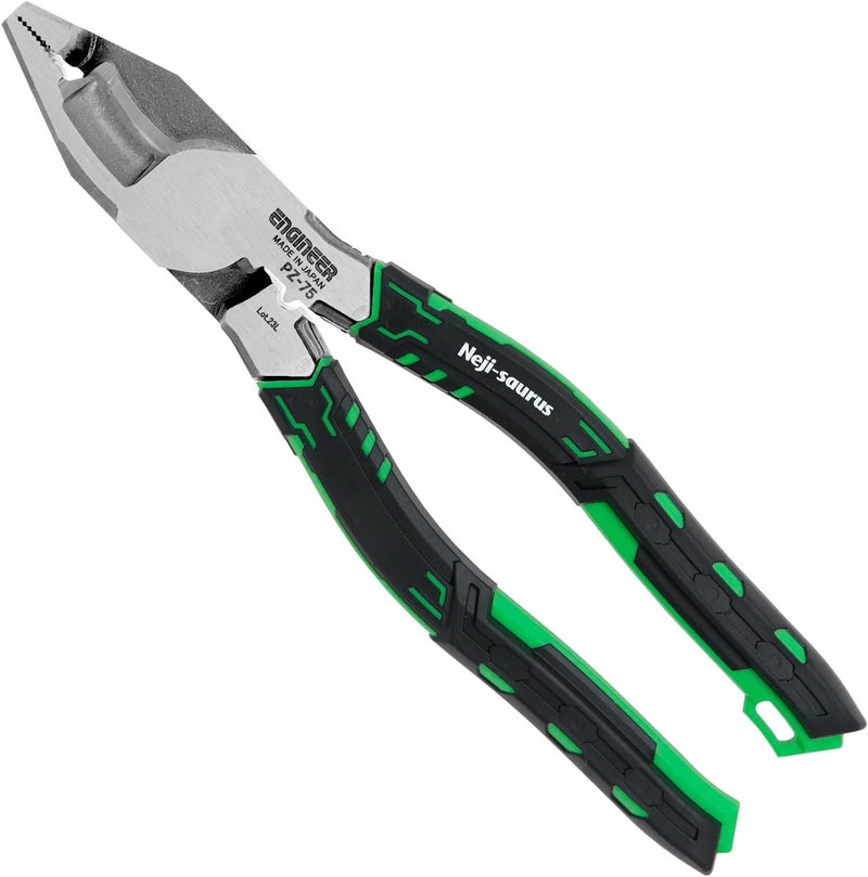 Engineer 8.5" Shearing Linesman Pliers Cable/Wire Cutter Blades for Electrician Work, Screw Extractor Jaws For φ0.1-0.37 inch screws (3-9.5 mm) - Image 1
