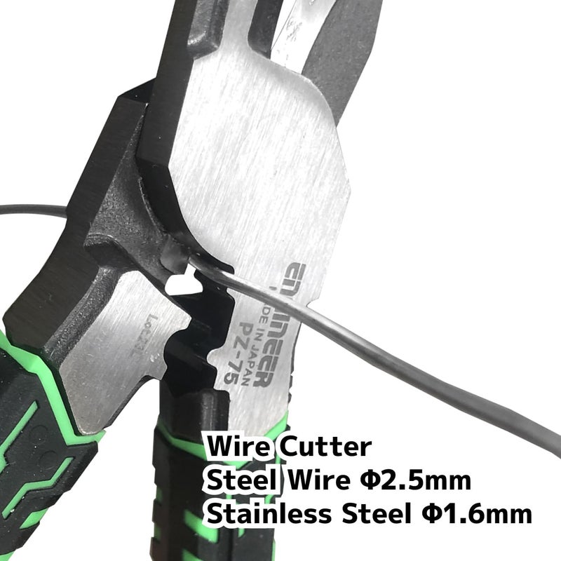 Engineer 8.5" Shearing Linesman Pliers Cable/Wire Cutter Blades for Electrician Work, Screw Extractor Jaws For φ0.1-0.37 inch screws (3-9.5 mm) - Image 3