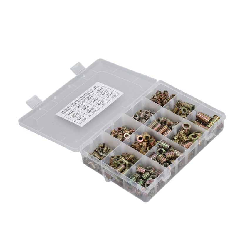 265Pcs Threaded Inserts Nuts Assortment Tool Kit Zinc Alloy Furniture Bolt for Pine Wood Plywood M4 M5 M6 M8 M10 - Image 4