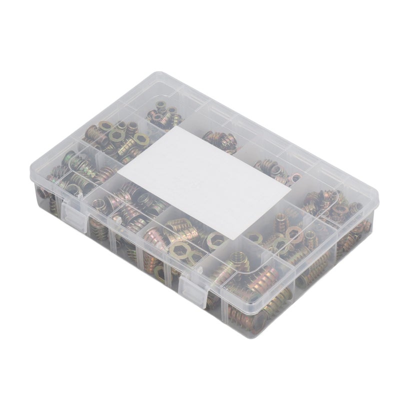 265Pcs Threaded Inserts Nuts Assortment Tool Kit Zinc Alloy Furniture Bolt for Pine Wood Plywood M4 M5 M6 M8 M10 - Image 3