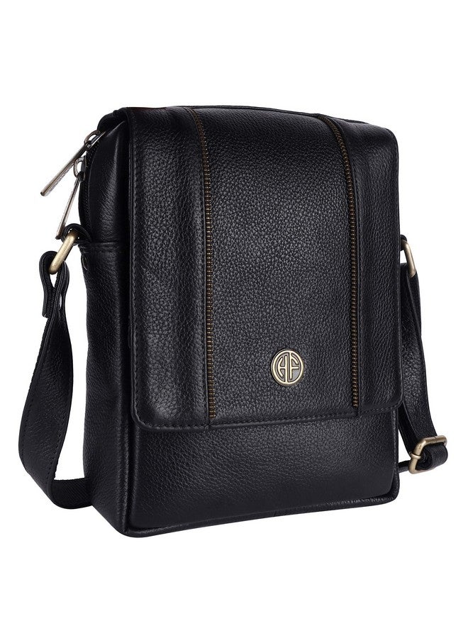 HAMMONDS FLYCATCHER HAMMONDS FLYCATCHER Genuine Leather Sling Bag for Men, Stylish and Spacious Side Bag for Men, Crossbody Bag for Men Daily Use, Travel, Adjustable Strap, 1 Year Warranty - Black  - Image 1