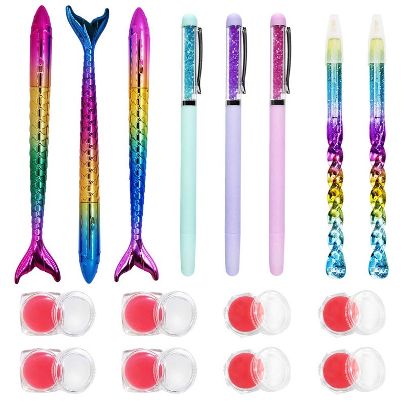 AIFUDA 16 Pcs Diamond Art Tool Kit Mermaid Spiral Diamond Art Paintings Point Drill Pens Glue Clay Pink