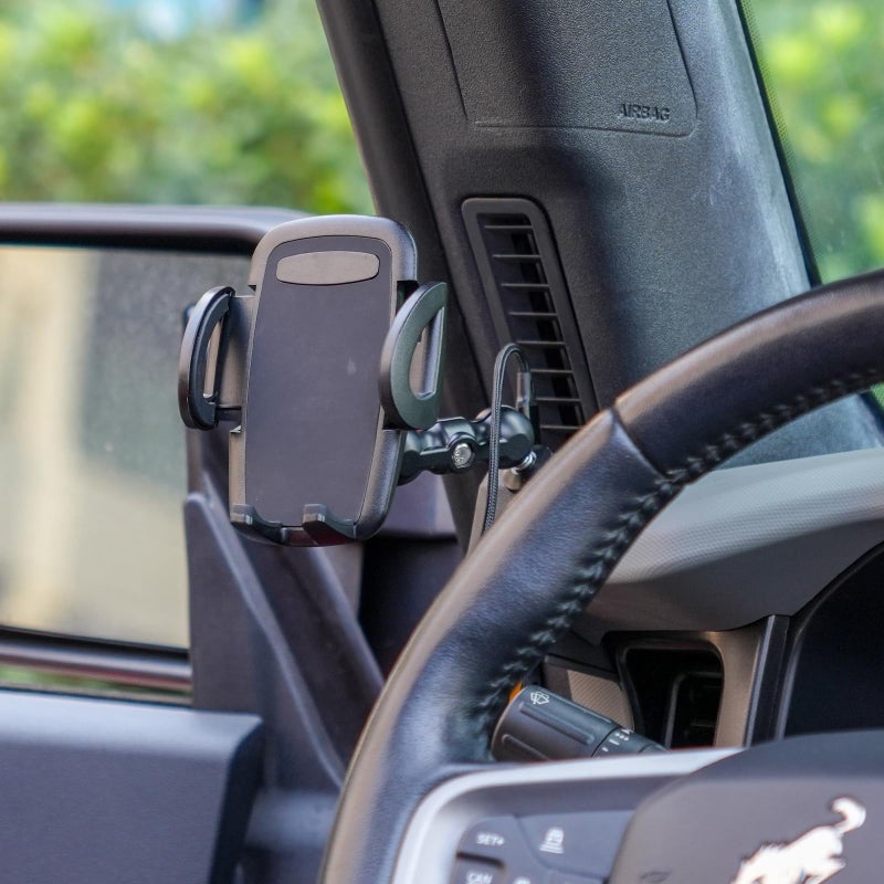 Aigmux Phone Holder with Charging C Port for Ford Bronco 2021 2022 2023 2024 2025, Adjustable Angle 360Â° Phone Holder for Bronco Accessories (with Charging Stand) - Image 2