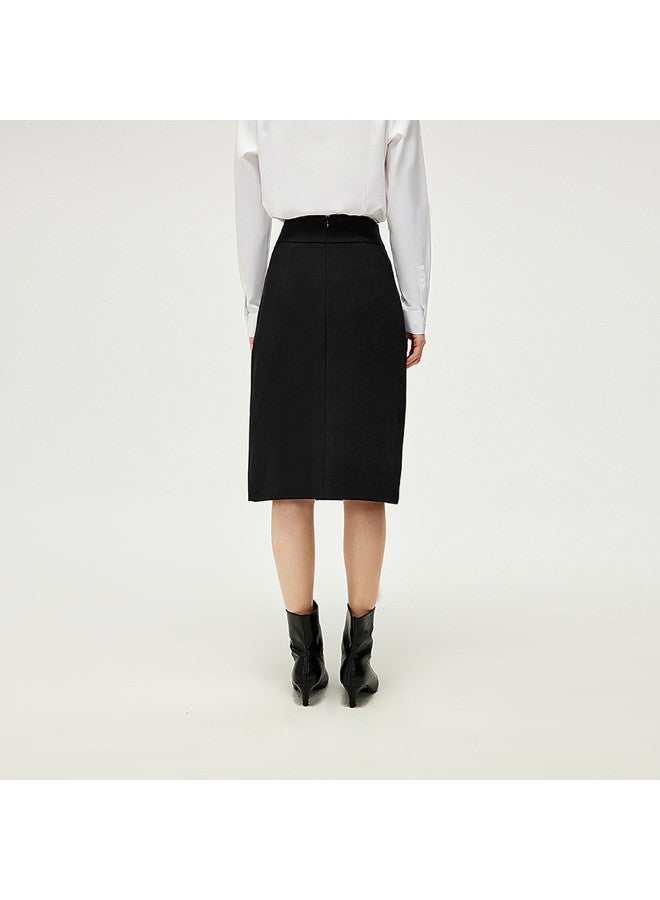 HLA 25 تنورة ضيقة مزينة من الأمام بفتحة جانبية صيفية للسيدات نصف تنورة - Image 5