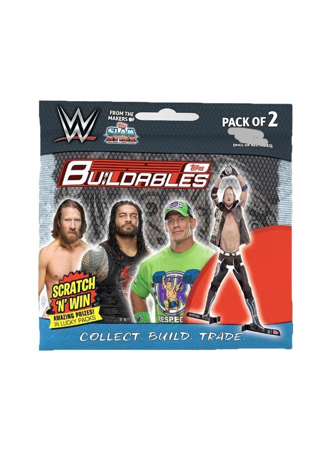 توبس Topps India WWE - مجسمات قابلة للتركيب، (عبوة من قطعتين) × 4، منتج رسمي - Image 1