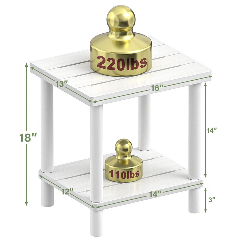 LEJANEOYE Outdoor Side Table, 2-Tier Small Outdoor Table for Patio, Adirondack Side Tables for Outside or Indoor, Bamboo End Table for Pool, Porch, Weather Resistant Easy Maintenance - Image 3