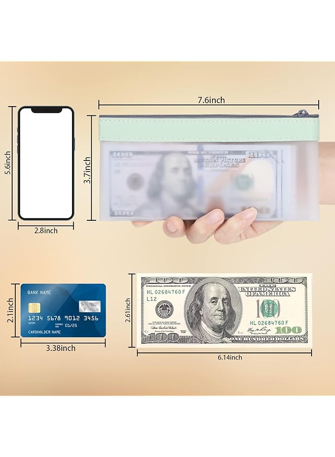 إيروريكس 6 قطع من أكياس النقود وأظرف النقود مقاس 7.6 × 3.7 بوصة، أكياس نقود شفافة، أكياس إيداع بنكية، حقيبة بنكية، حقيبة نقود، حقيبة عملات معدنية بسحاب، محفظة شيكات متعددة الأغراض لهواة الجمع - Image 2