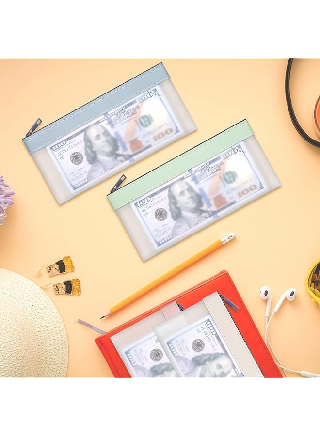 إيروريكس 6 قطع من أكياس النقود وأظرف النقود مقاس 7.6 × 3.7 بوصة، أكياس نقود شفافة، أكياس إيداع بنكية، حقيبة بنكية، حقيبة نقود، حقيبة عملات معدنية بسحاب، محفظة شيكات متعددة الأغراض لهواة الجمع - Image 4