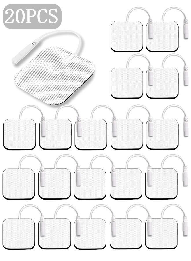 Quantum 20 PCS Unit Electrode Pads, Improved Gel Reusable TENS Replacement Pads, Upgraded Self-Adhesive Pads for Muscle Stimulator Electrotherapy - Image 1