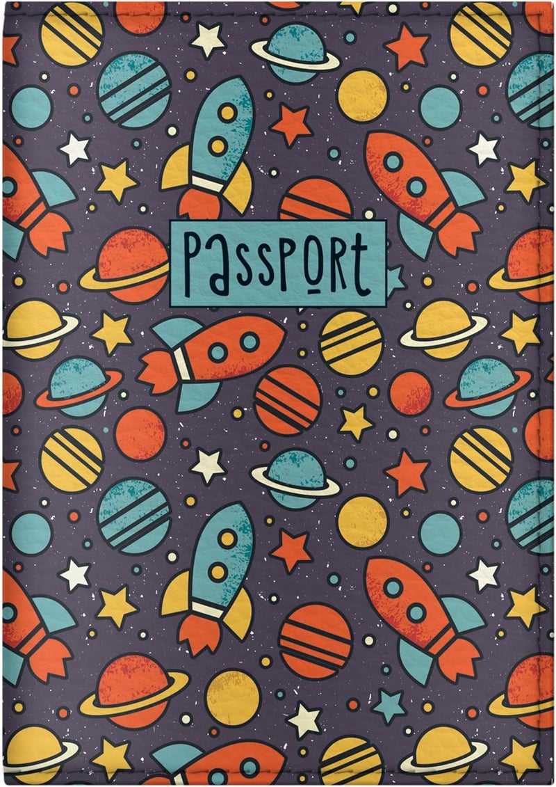Quttie Passport Cover for Kids, Women and Men, Cute Travel Passport Holder (Dark Space) - Image 1