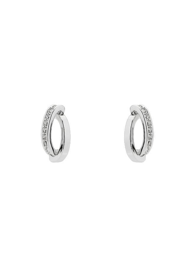 Karen Millen Oval Pavé Chain Stud Earring  - Image 1