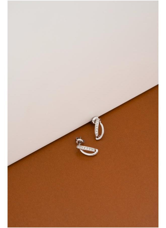 Karen Millen Oval Pavé Chain Stud Earring  - Image 3
