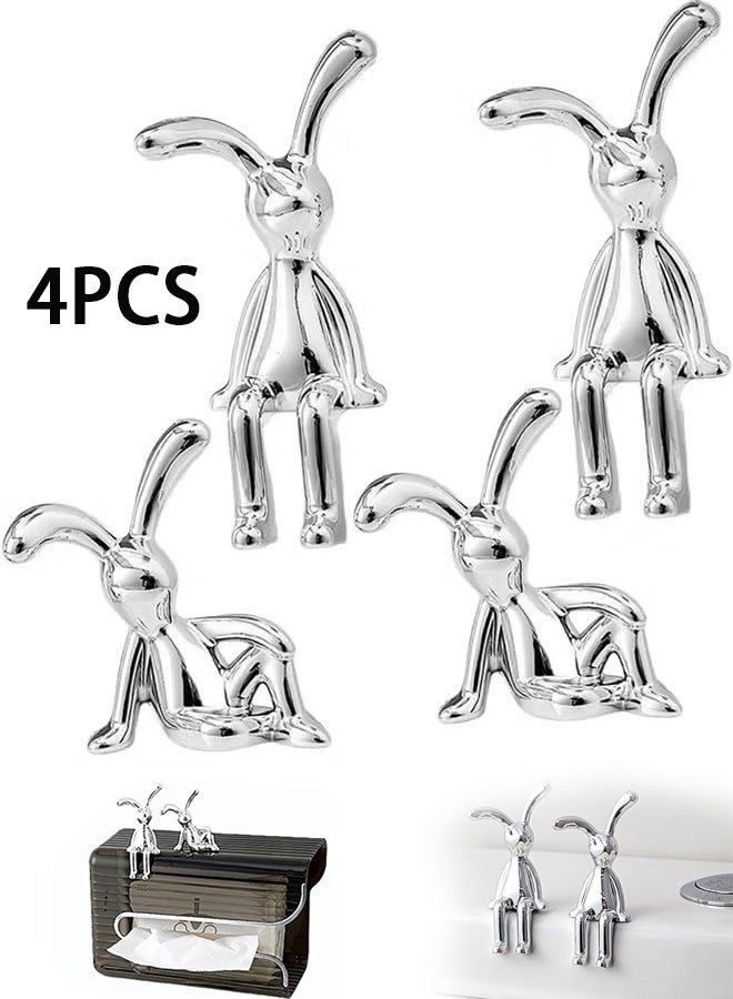 GMORO 4PCS Rabbit Car Ornaments Light Luxury Ornaments Cute Car Interiors Car Decorations Creative Car Centre Console Jewelry - Image 1