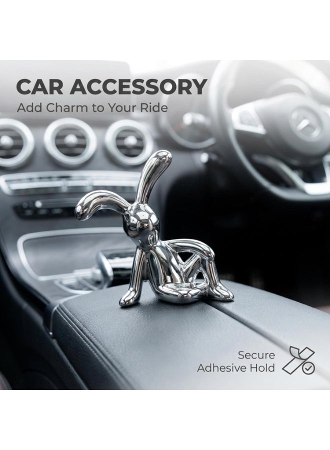 GMORO 4PCS Rabbit Car Ornaments Light Luxury Ornaments Cute Car Interiors Car Decorations Creative Car Centre Console Jewelry - Image 5
