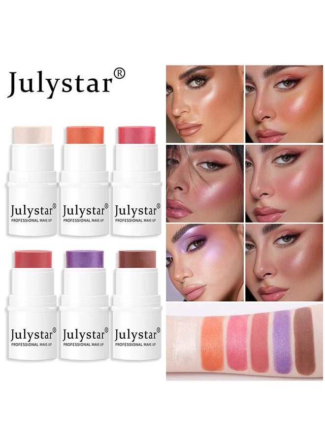 Julystar - Highlighter Makeup Stick - Highlights Light Face Glow - Shimmer Cream Powder Waterproof Long-lasting Face Highlight Makeup for Daily Wear 3D Wonder Stick - Image 1