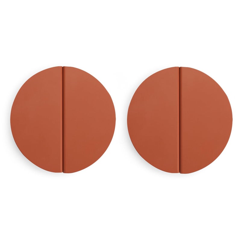 Evionlin Orange 2-1/2 Inch Drawer Pulls,4 Pcs (2 Pairs) Half Moon Cabinet Pull Handles Semicircle Knobs With Screws For Kitchen Cupboard Bedroom Furniture Door - Image 1