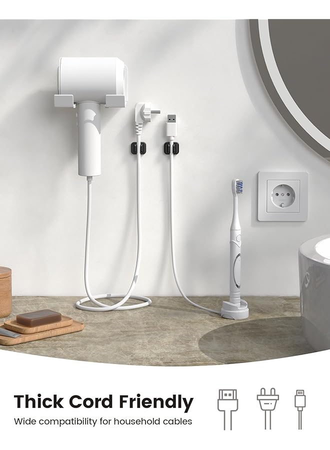 erorex 5Pack Cable Spring Holder Clips Cord Organizer For Desk Adjustable Clip Wire Organizer Phone Usb Charger Holder Management Wall Car Desktop Nightstand - Image 5