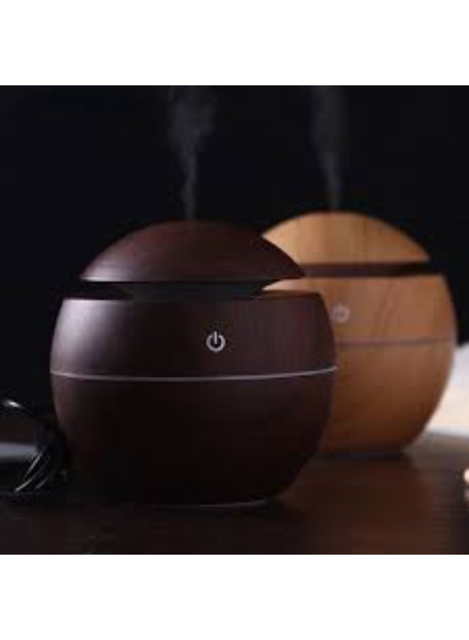 Wooden Grain Ultrasonic Aroma Diffuser Humidifier - Beige and Brown - Modern Home Decor - Image 2