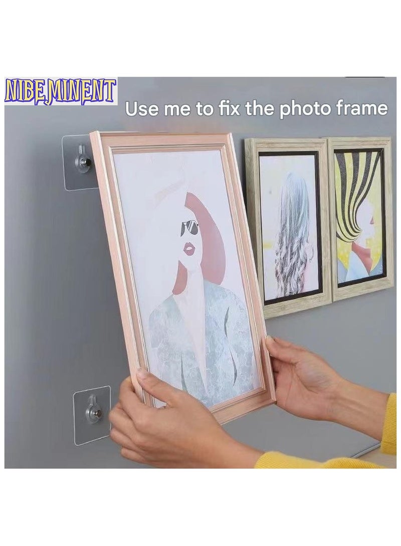 NIBEMINENT 30-Piece No-Drill Picture Hooks - Invisible Heavy Duty Adhesive Wall Hangers for Frames, Canvas & Wedding Photo  - Image 3
