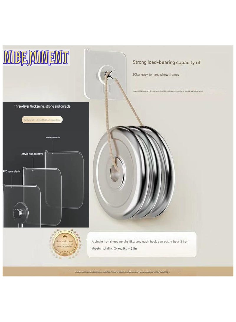 NIBEMINENT 30-Piece No-Drill Picture Hooks - Invisible Heavy Duty Adhesive Wall Hangers for Frames, Canvas & Wedding Photo  - Image 4
