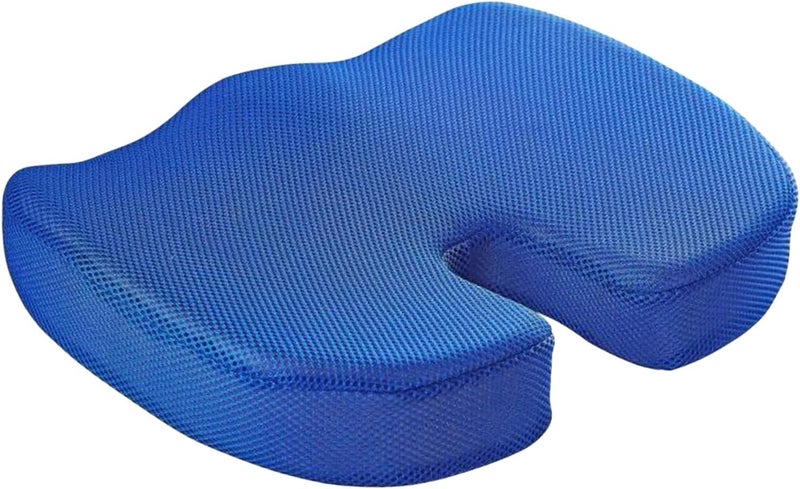 klarako Comfort Memory Foam Seat Cushion for Office Chair  Tailbone Cushion  Coccyx Cushion  Sciatica Pillow for Sitting, Home & Office Accessories  Blue - Image 2