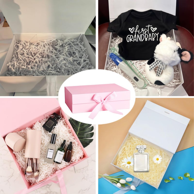 Iefoah Pink Gift Box For Presents 10.2?7.5?3.1'' Gift Boxes With Lids Magnetic Closure Groomsman Bridesmaid Proposal Box For Wedding Birthday Valentine Bridal Showers Gift Packaging - Image 3