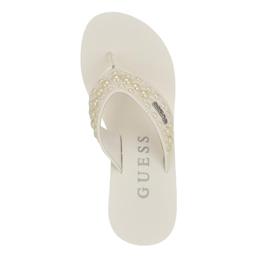 GUESS Women's SILUS Wedge Sandal, White 140, 11 - Image 2