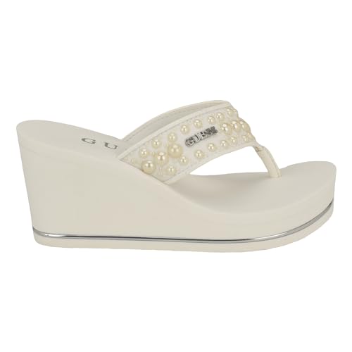 GUESS Women's SILUS Wedge Sandal, White 140, 11 - Image 5
