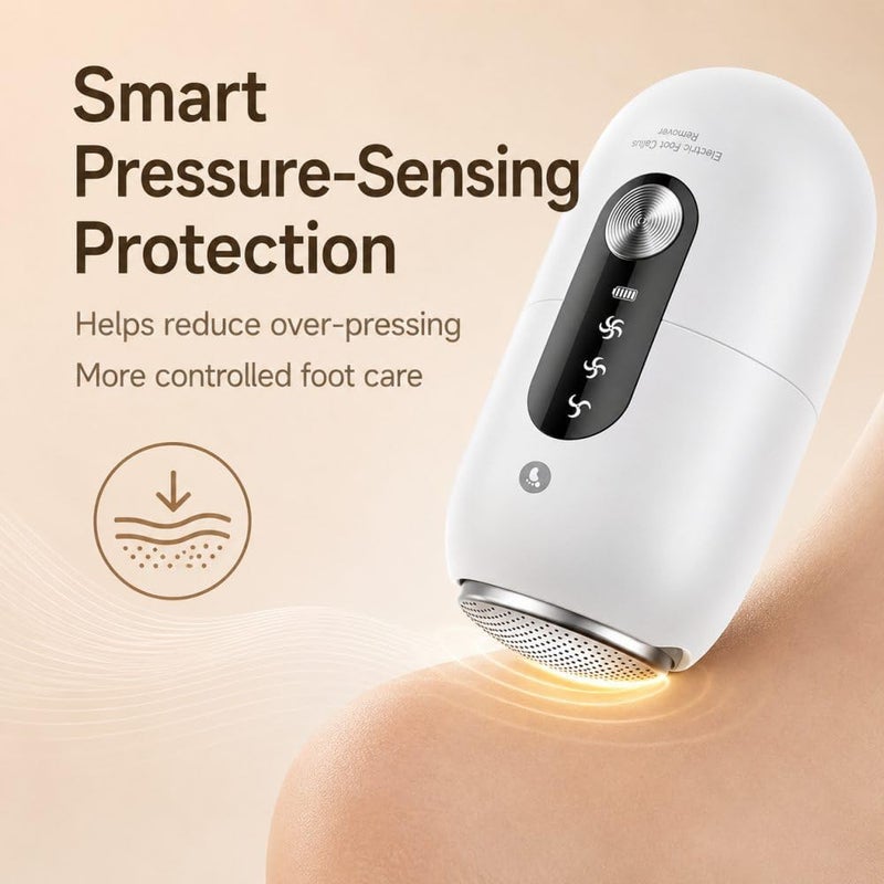 Cuorvag Electric Callus Remover for Feet, Rechargeable Electric Foot File & Foot Scrubber for Dead Skin, Dry Heels and Hard Skin, 3 Speeds, Dual Stainless Steel Heads, IPX6 Washable, Type-C - Image 4