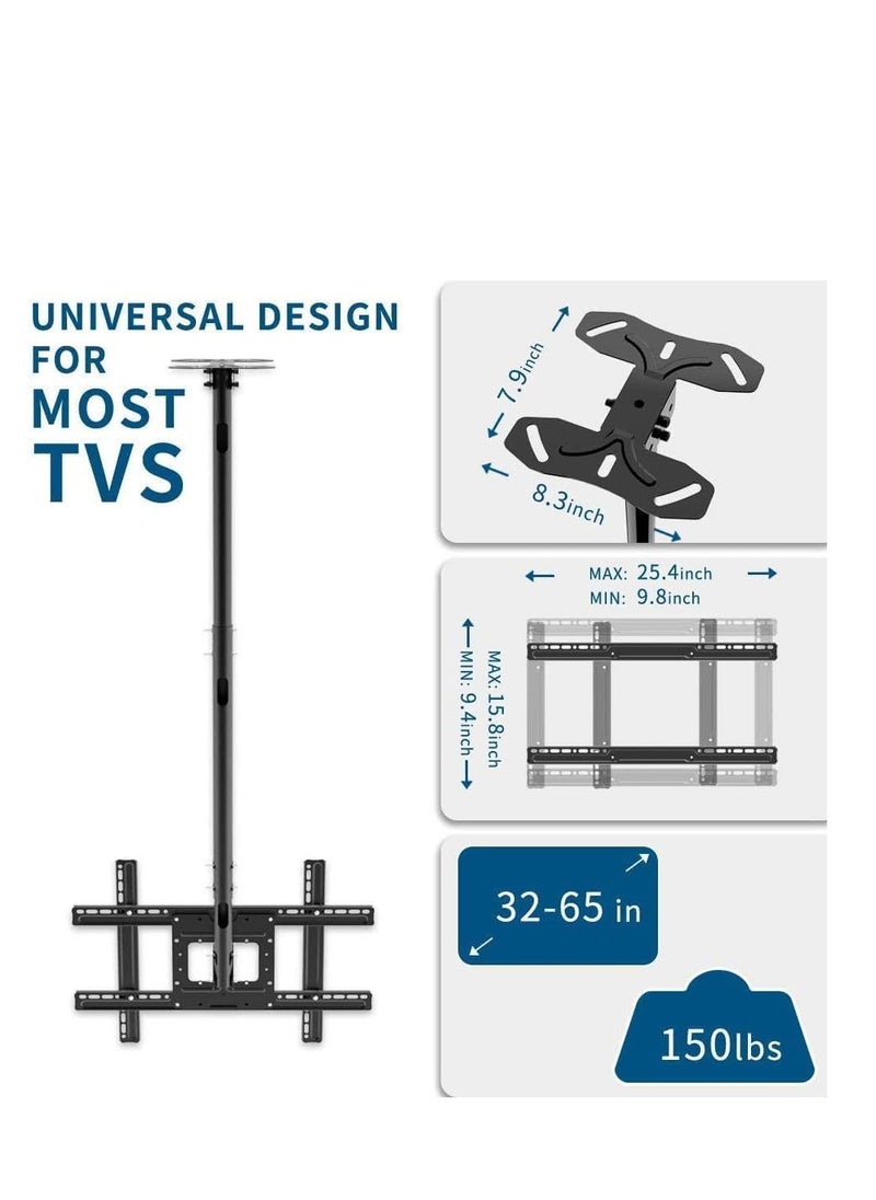 Generic - Audiovan Adjustable Clear LED TV Stand, Wall Mounted Bracket for LED and 4K LCD TVs, Suitable for 32-70 Inch Flat Screen, Adjustable Height, Tilt and Swivel - Image 1