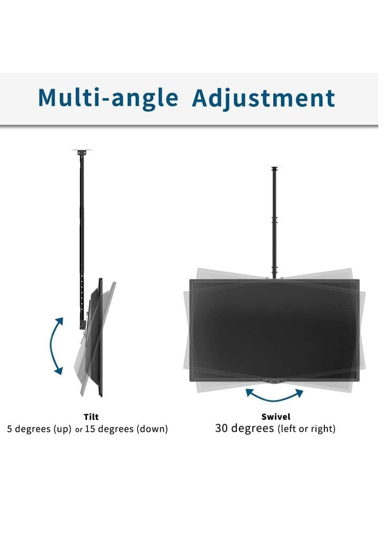 Generic - Audiovan Adjustable Clear LED TV Stand, Wall Mounted Bracket for LED and 4K LCD TVs, Suitable for 32-70 Inch Flat Screen, Adjustable Height, Tilt and Swivel - Image 1