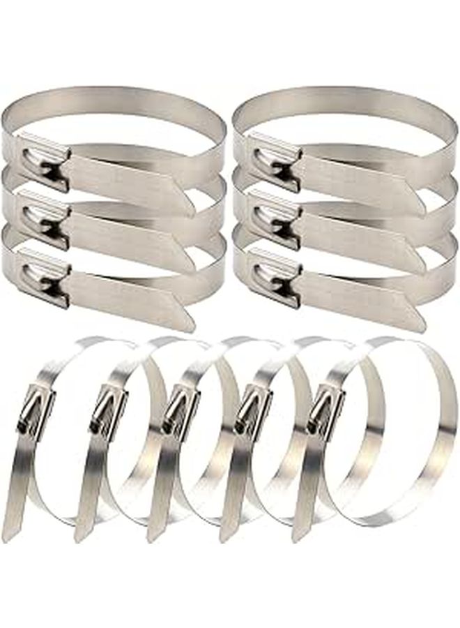 Uonlytech Heavy Duty Stainless Steel Cable Ties 4.6mm X 300mm 100pcs Self-locking Zip Ties For Marine And Industrial Cord Organization