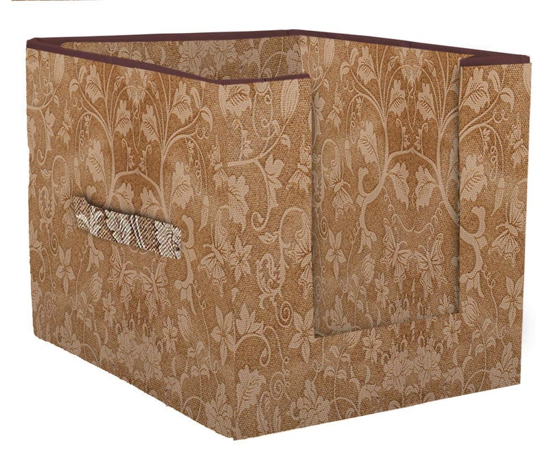 Kuber Industries Metallic Printed 3 Piece Non Woven Shirt Stacker Wardrobe Organizer Set Beige CTKTC034893 - Image 5