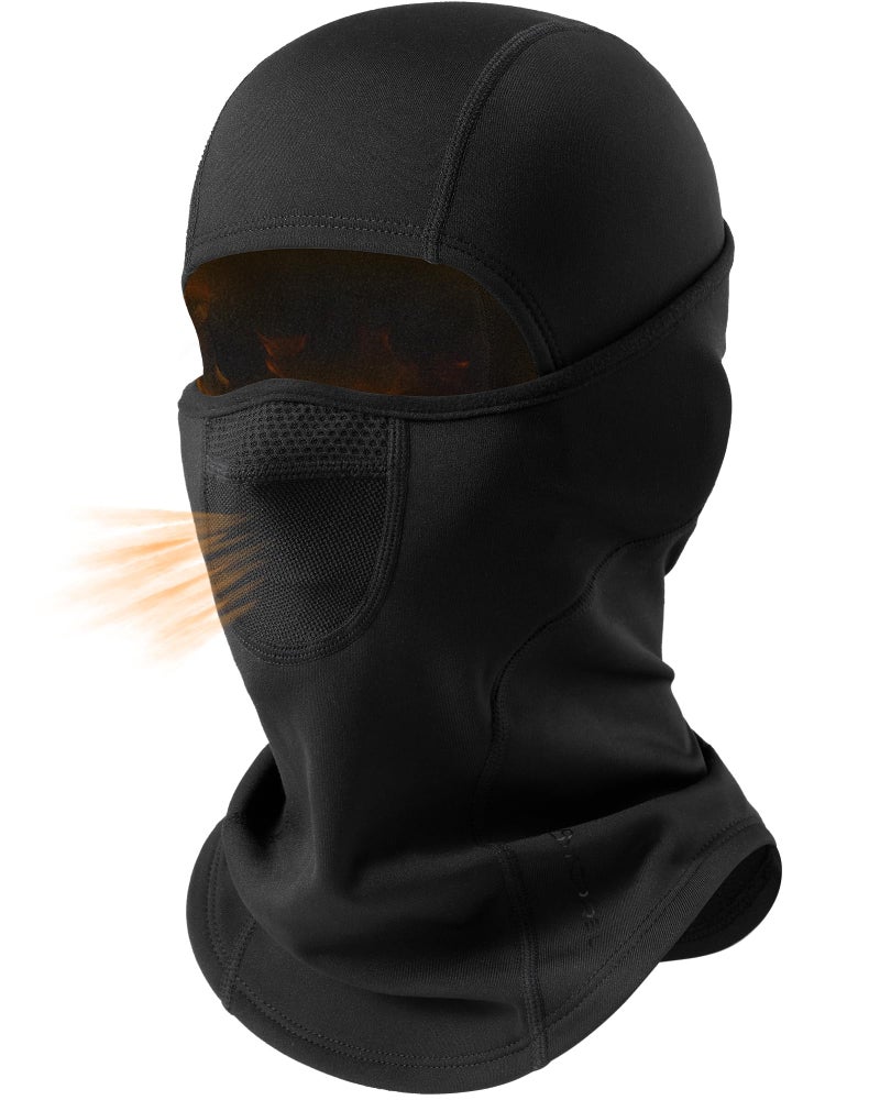 AOPREL Balaclava Ski Mask for Men Women Dual-Breath Vents Face Mask Fleece Thermal Winter Balaclava for Outdoor Activities & Work Black - Image 1