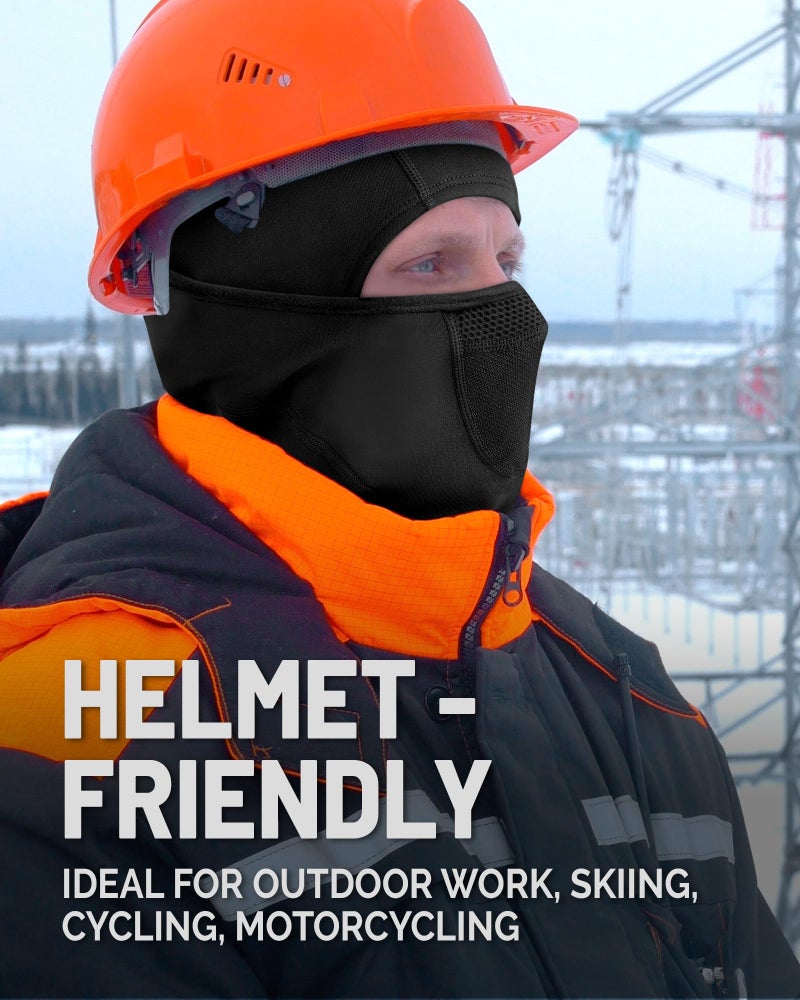 AOPREL Balaclava Ski Mask for Men Women Dual-Breath Vents Face Mask Fleece Thermal Winter Balaclava for Outdoor Activities & Work Black - Image 5