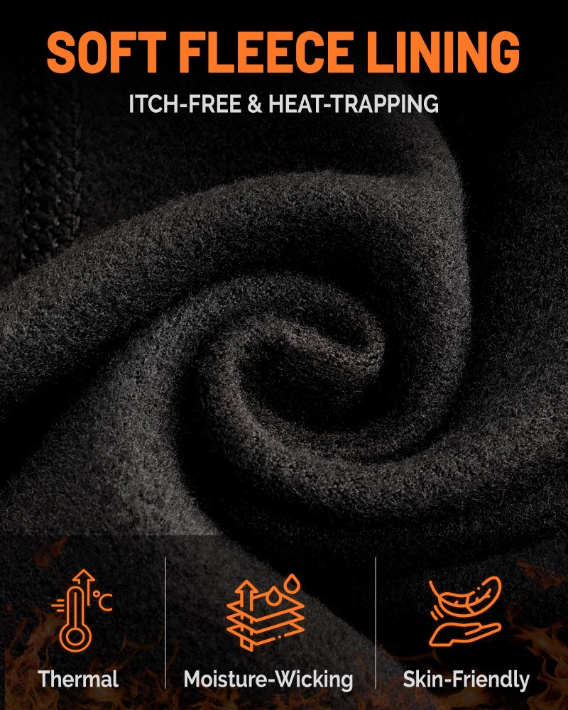AOPREL Balaclava Ski Mask for Men Women Dual-Breath Vents Face Mask Fleece Thermal Winter Balaclava for Outdoor Activities & Work Black - Image 3